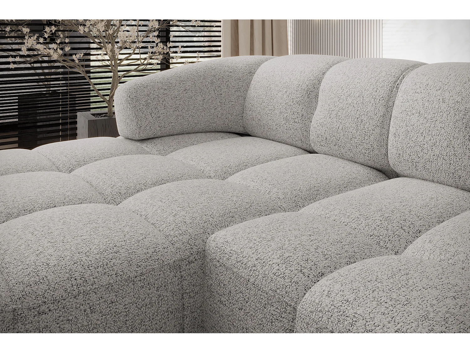 HOEKBANK WESPER S - SOFA met elektrische zitverstelling, L-vormig, vrijstaand, relaxfunctie, 183x284x79cm links lichtgrijs