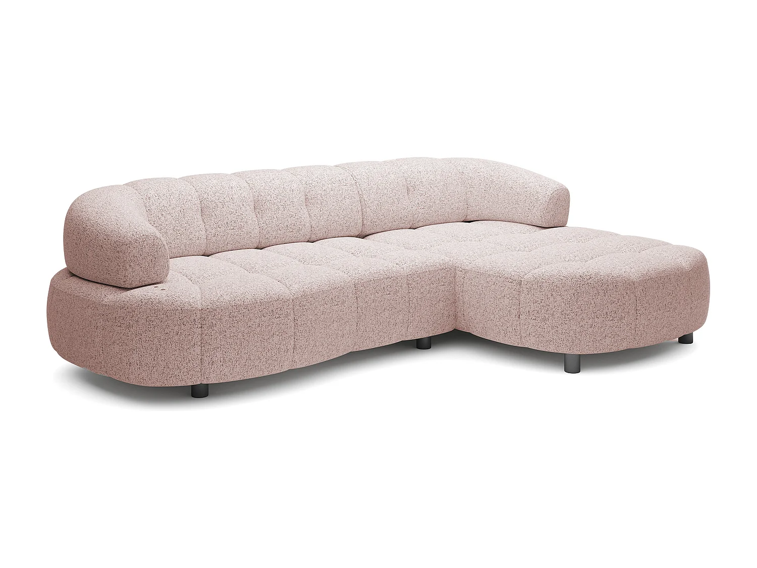ECKSOFA WESPER S - Eckcouch Mit Elektrischer Sitzverstellung, L-förmig, Freistehend, Relaxfunktion, 183x284x79cm Linke Seite Asche