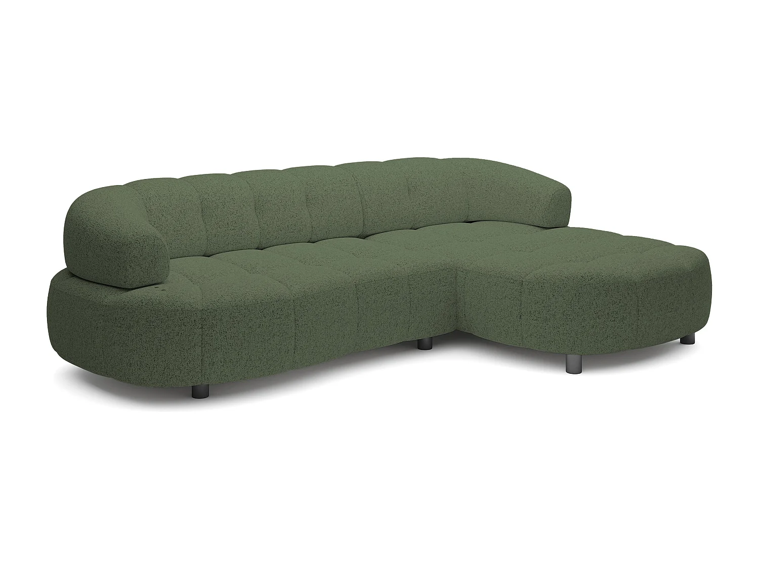 HOEKBANK WESPER S - SOFA met elektrische zitverstelling, L-vormig, vrijstaand, relaxfunctie, 183x284x79cm rechts groen