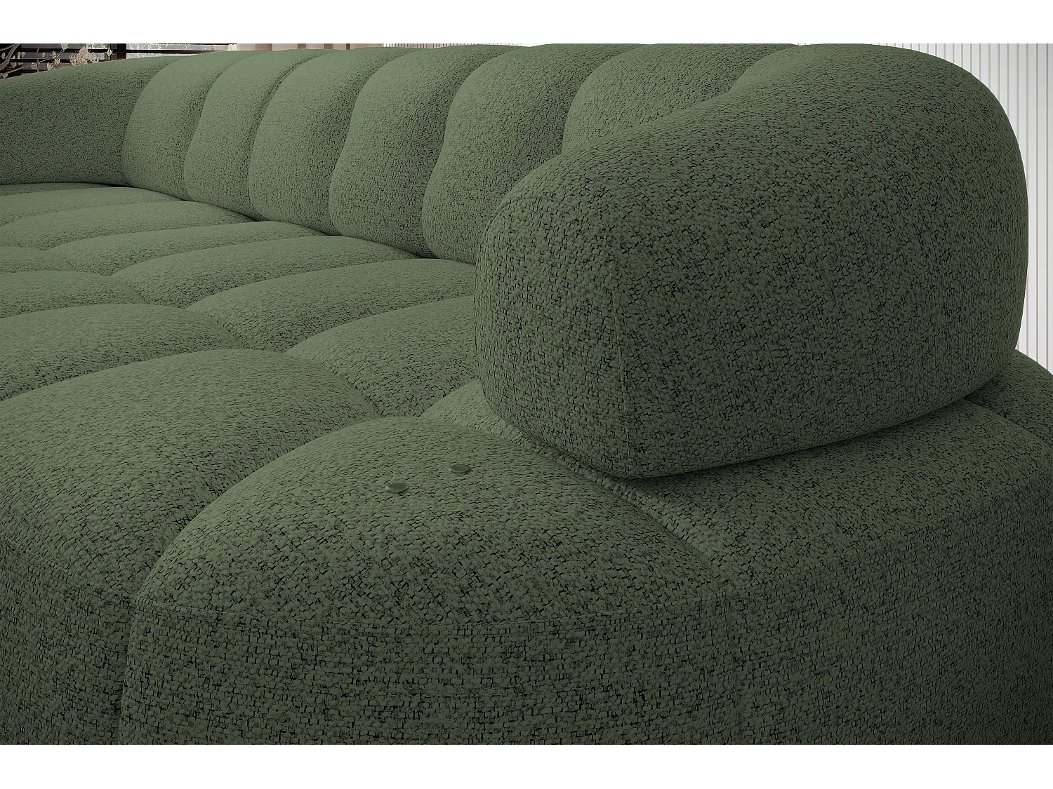 HOEKBANK WESPER S - SOFA met elektrische zitverstelling, L-vormig, vrijstaand, relaxfunctie, 183x284x79cm rechts groen