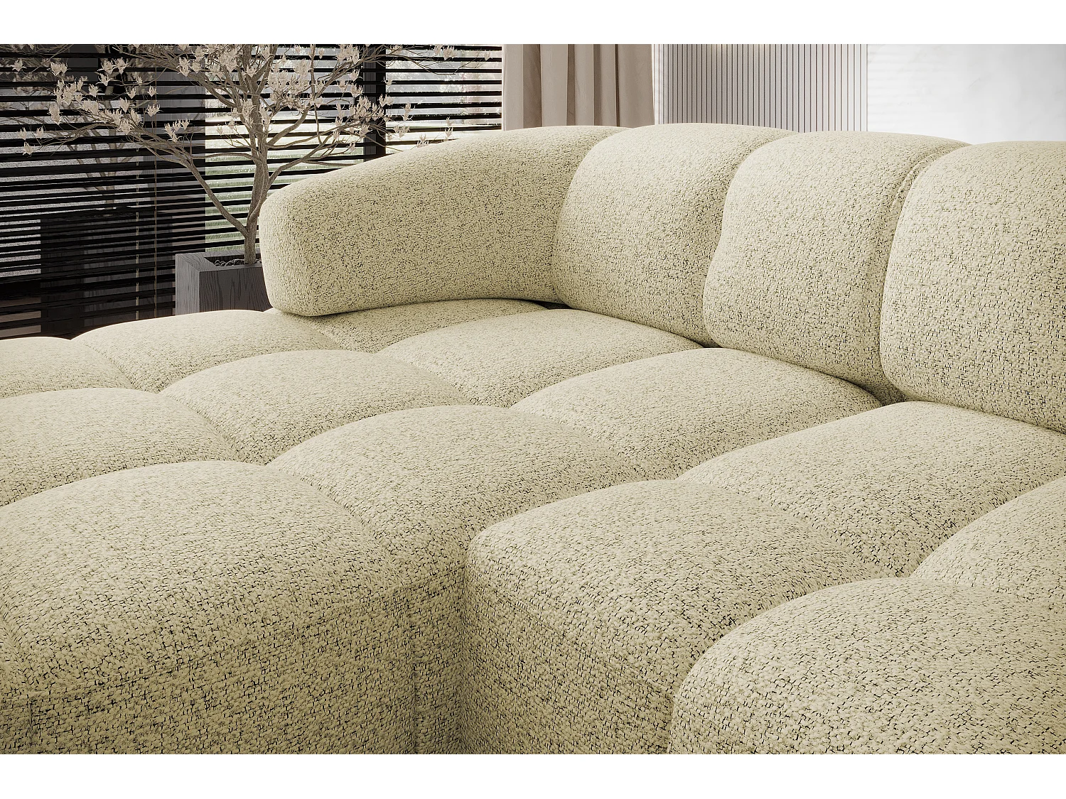 ECKSOFA WESPER S - Eckcouch Mit Elektrischer Sitzverstellung, L-förmig, Freistehend, Relaxfunktion, 183x284x79cm Linke Seite Sand
