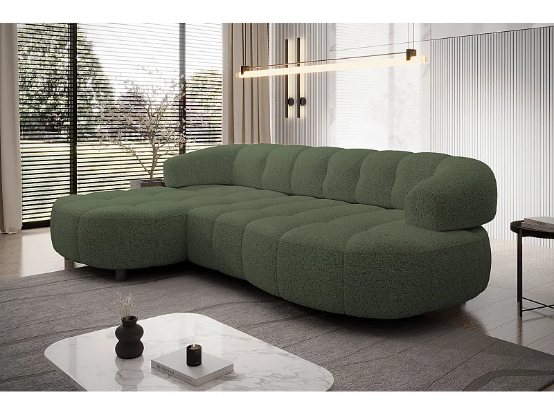 Canapé d'angle WESPER S - Relax électrique, en L, autoportant, 183x284x79cm, gauche vert