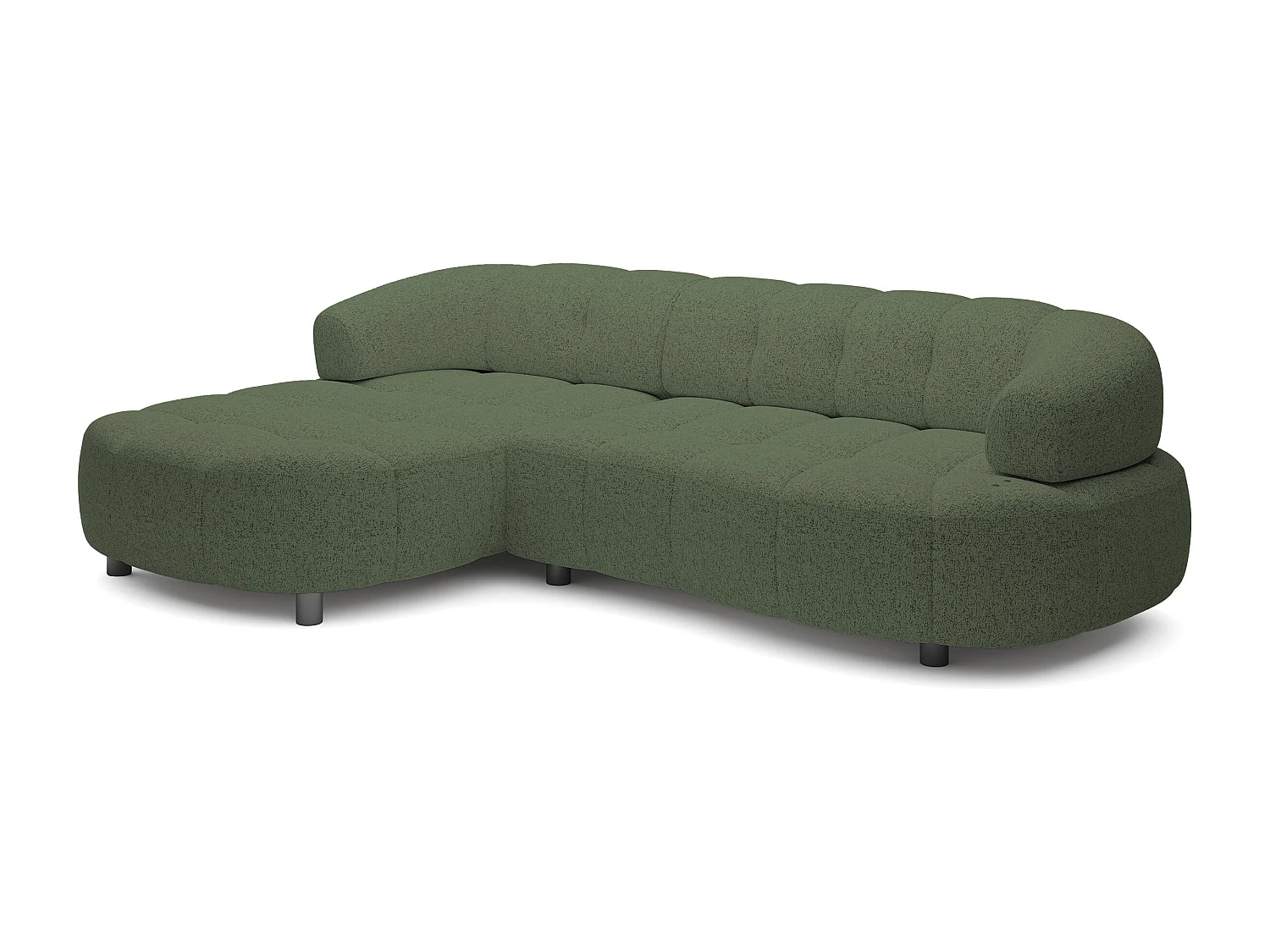 HOEKBANK WESPER S - SOFA met elektrische zitverstelling, L-vormig, vrijstaand, relaxfunctie, 183x284x79cm links groen
