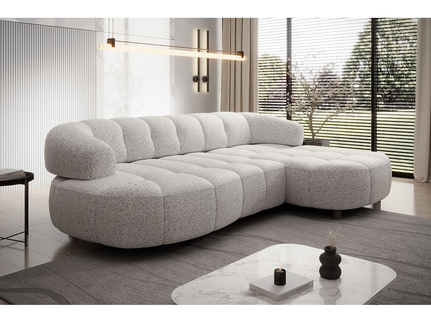 HOEKBANK WESPER S - SOFA met elektrische zitverstelling, L-vormig, vrijstaand, relaxfunctie, 183x284x79cm rechts antraciet
