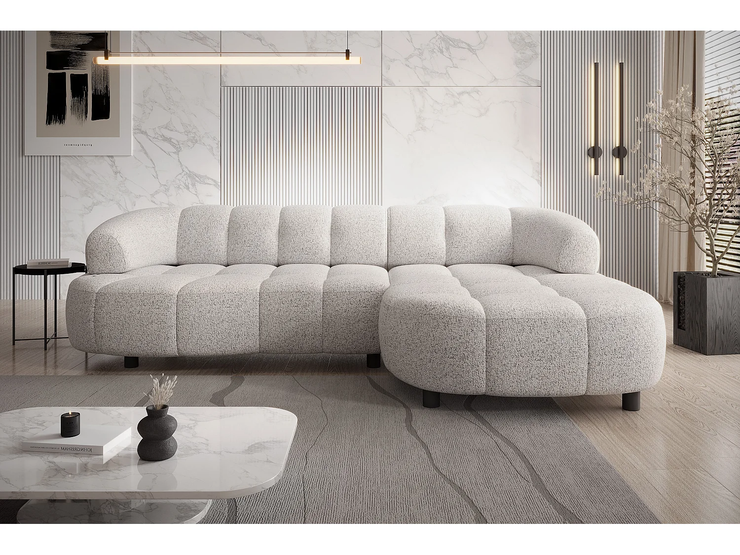 HOEKBANK WESPER S - SOFA met elektrische zitverstelling, L-vormig, vrijstaand, relaxfunctie, 183x284x79cm rechts antraciet