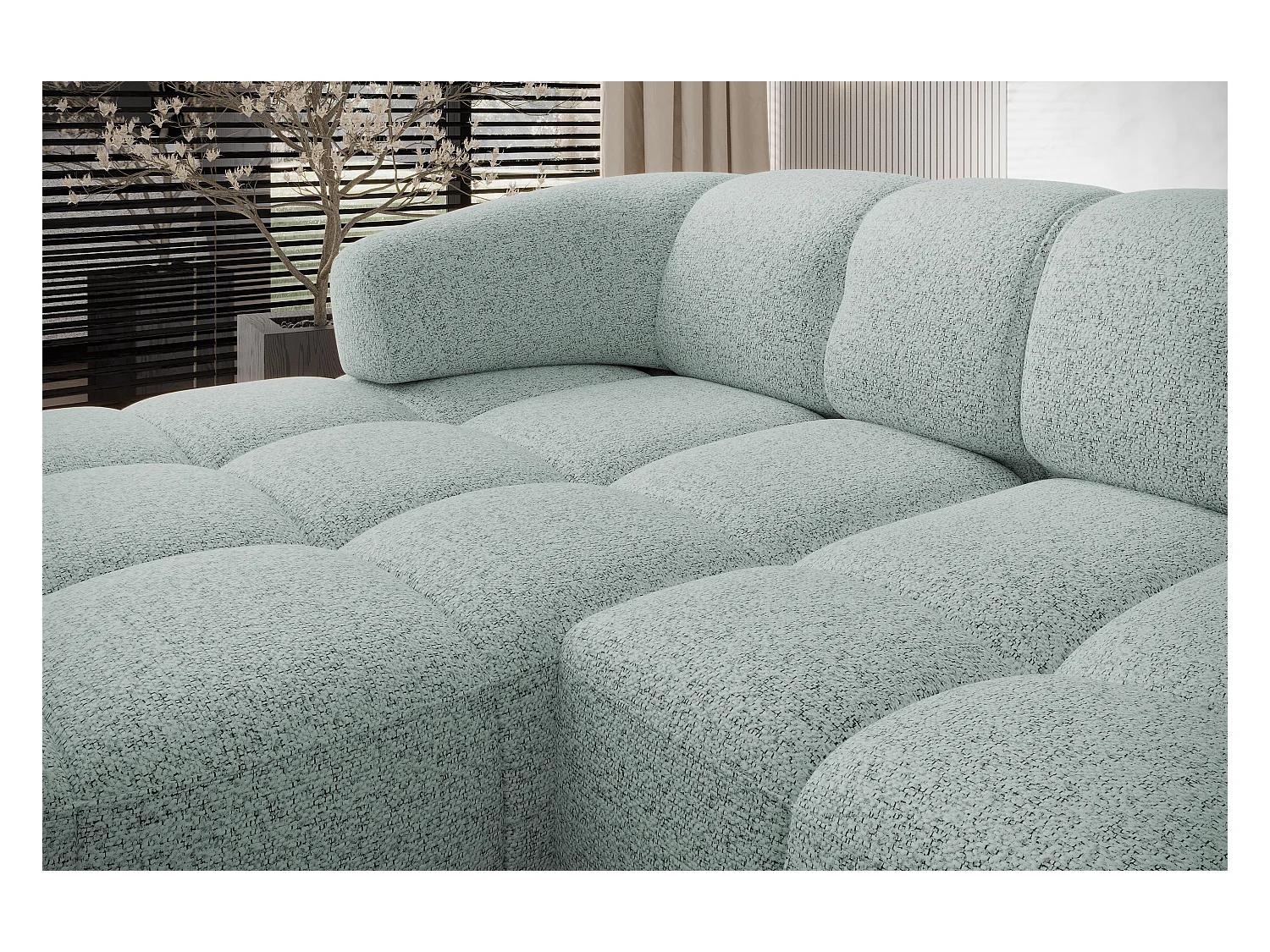 HOEKBANK WESPER S - SOFA met elektrische zitverstelling, L-vormig, vrijstaand, relaxfunctie, 183x284x79cm links mint