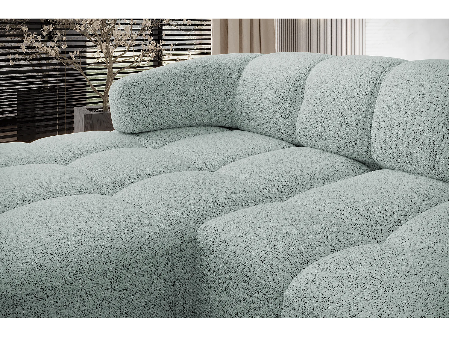 HOEKBANK WESPER S - SOFA met elektrische zitverstelling, L-vormig, vrijstaand, relaxfunctie, 183x284x79cm links mint