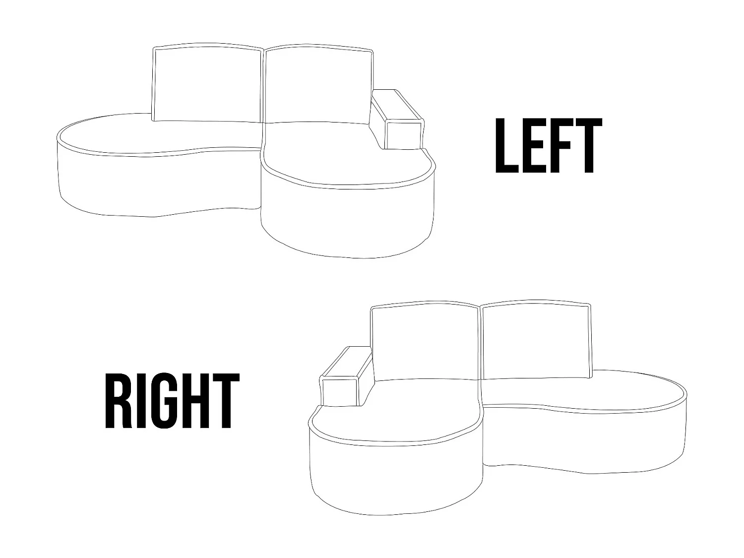 Canapé d'angle MOLLY – Semi-circulaire, Abriamo-Bouclé, Coussins libres, Revêtement bouclé, 210x157x88 cm, Gauche Gris Soie