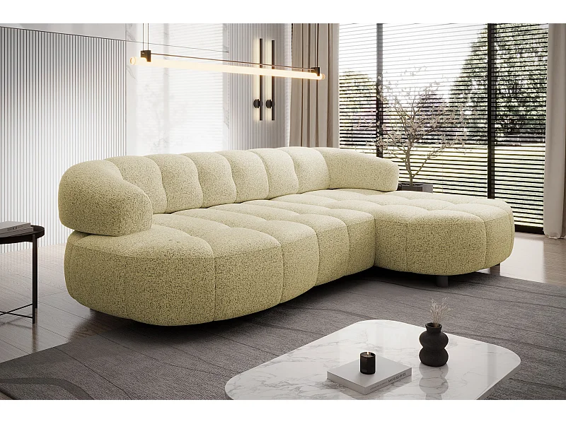 HOEKBANK WESPER S - SOFA met elektrische zitverstelling, L-vormig, vrijstaand, relaxfunctie, 183x284x79cm rechts zand