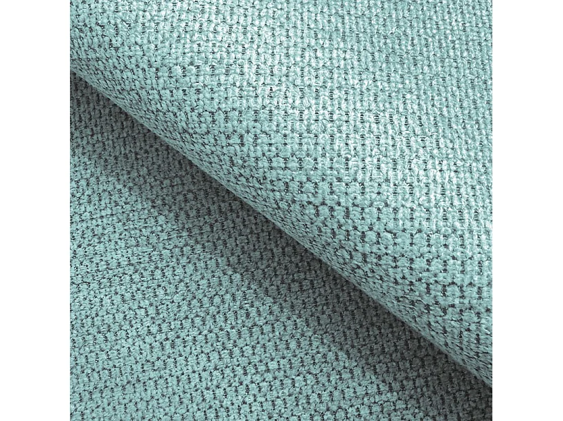 Canapé RAVEN L avec fonction de couchage, compartiment à literie, indépendant, rembourré avec têtières réglables 257x198x96 cm Côté droit Bleu clair