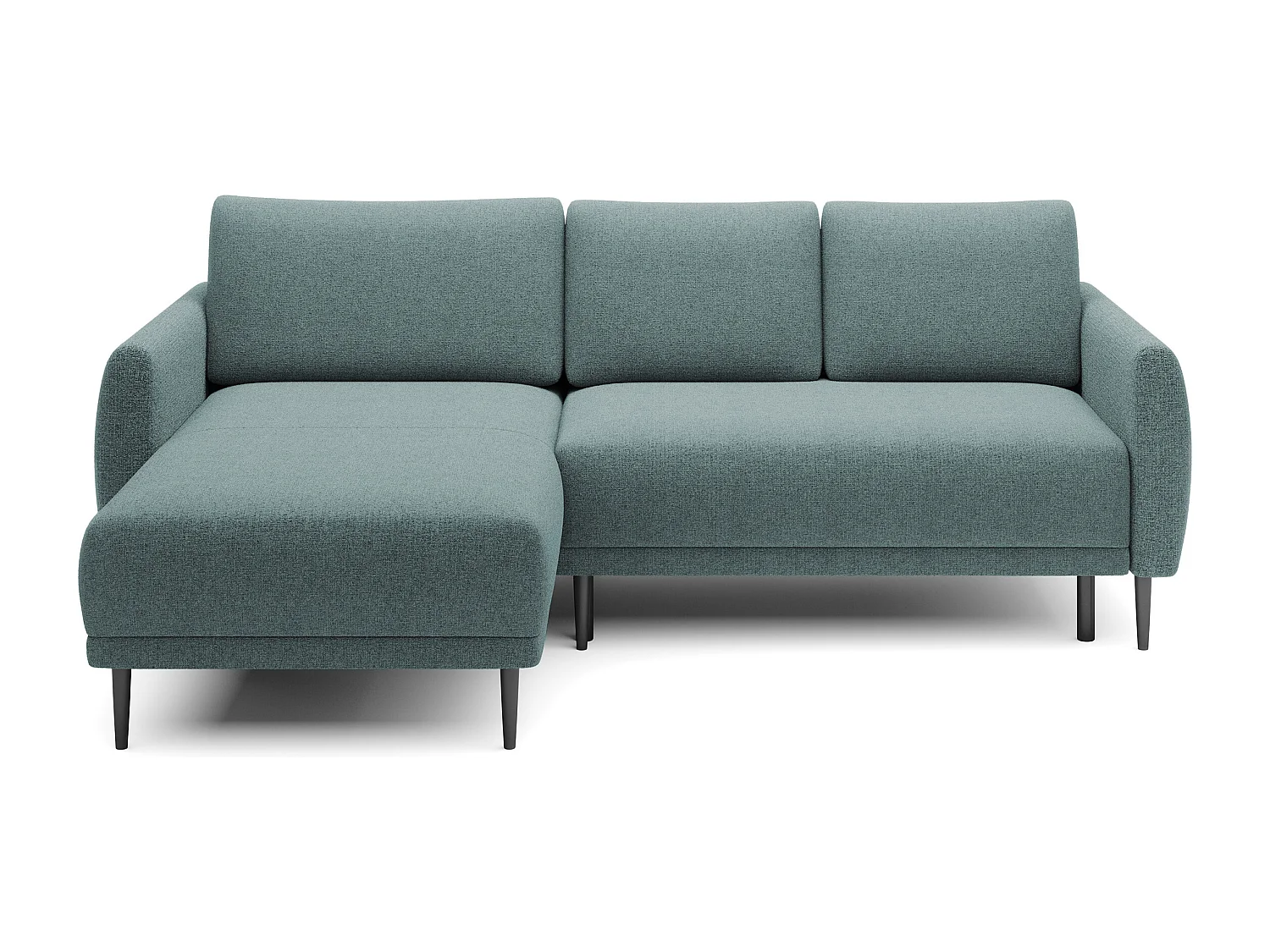 NAROŻNIK BONO Stylowa sofa z funkcją spania, Drewniane nóżki, Eleganckie podłokietniki, Głębokie siedzisko 226x164x88cm, lewa strona Jasnoniebieski