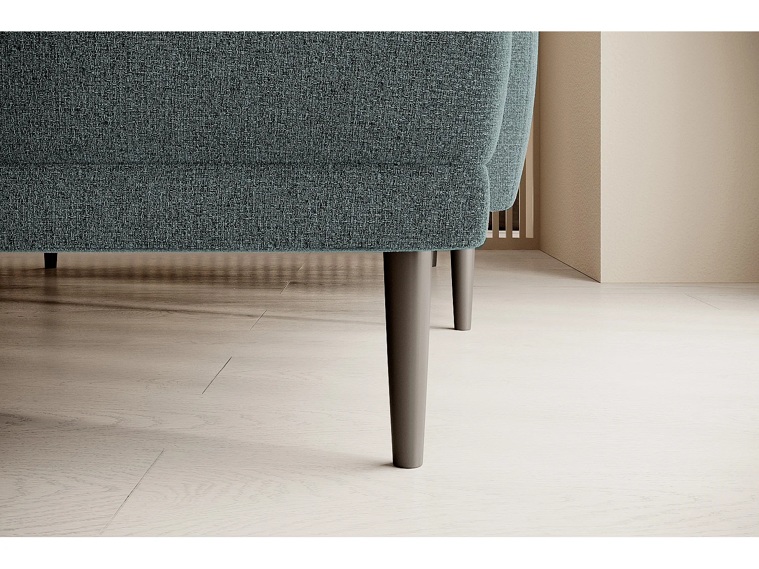 NAROŻNIK BONO Stylowa sofa z funkcją spania, Drewniane nóżki, Eleganckie podłokietniki, Głębokie siedzisko 226x164x88cm, lewa strona Jasnoniebieski