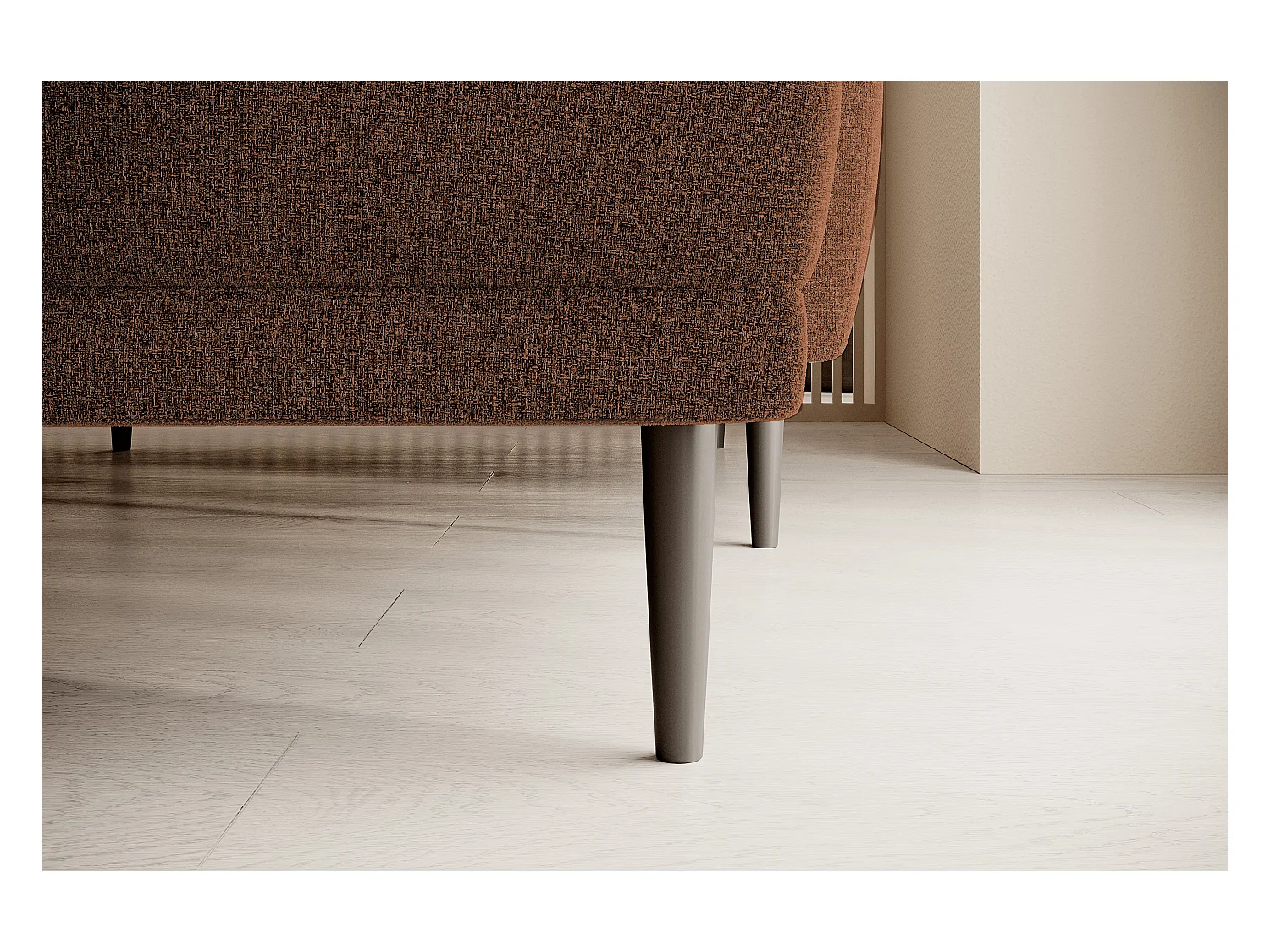 ECKSOFA BONO Stilvolles Sofa mit Schlaffunktion, Robuste Holzfüße, Elegante Armlehnen, Tiefe Sitzfläche 226x164x88cm, Linke Seite Braun