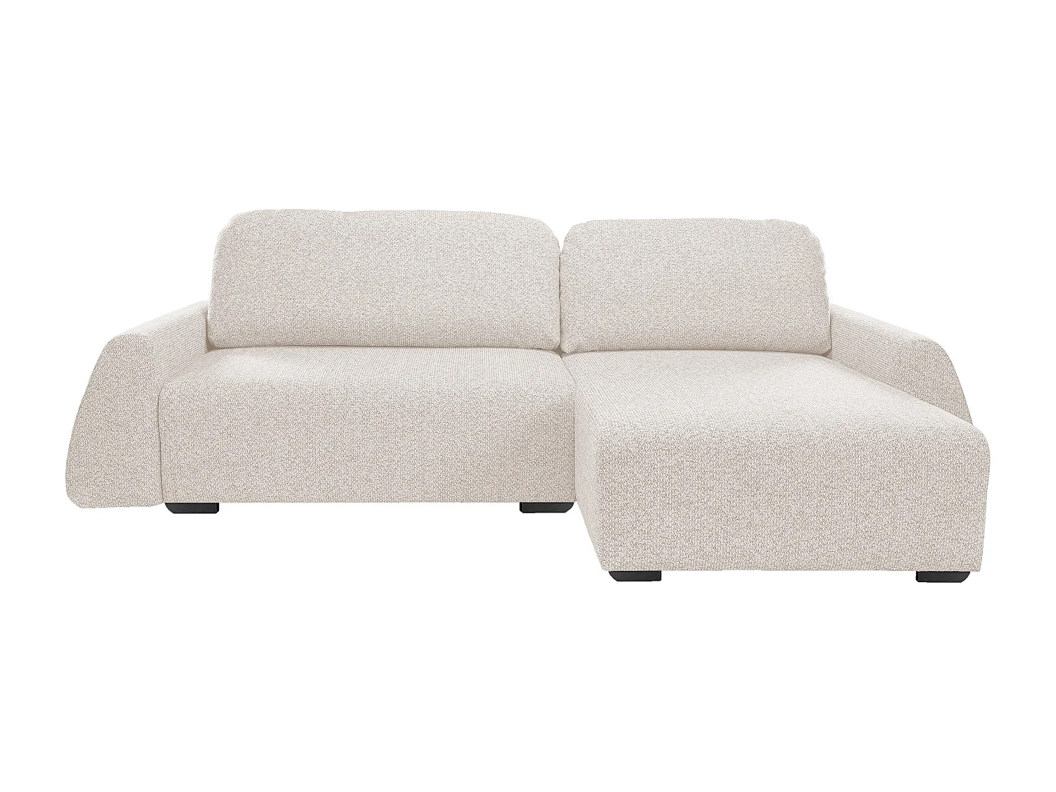 Canapé d'angle ALMI 160x275 cm, couchage, coffre, ressorts, assise confortable, côté droit, beige