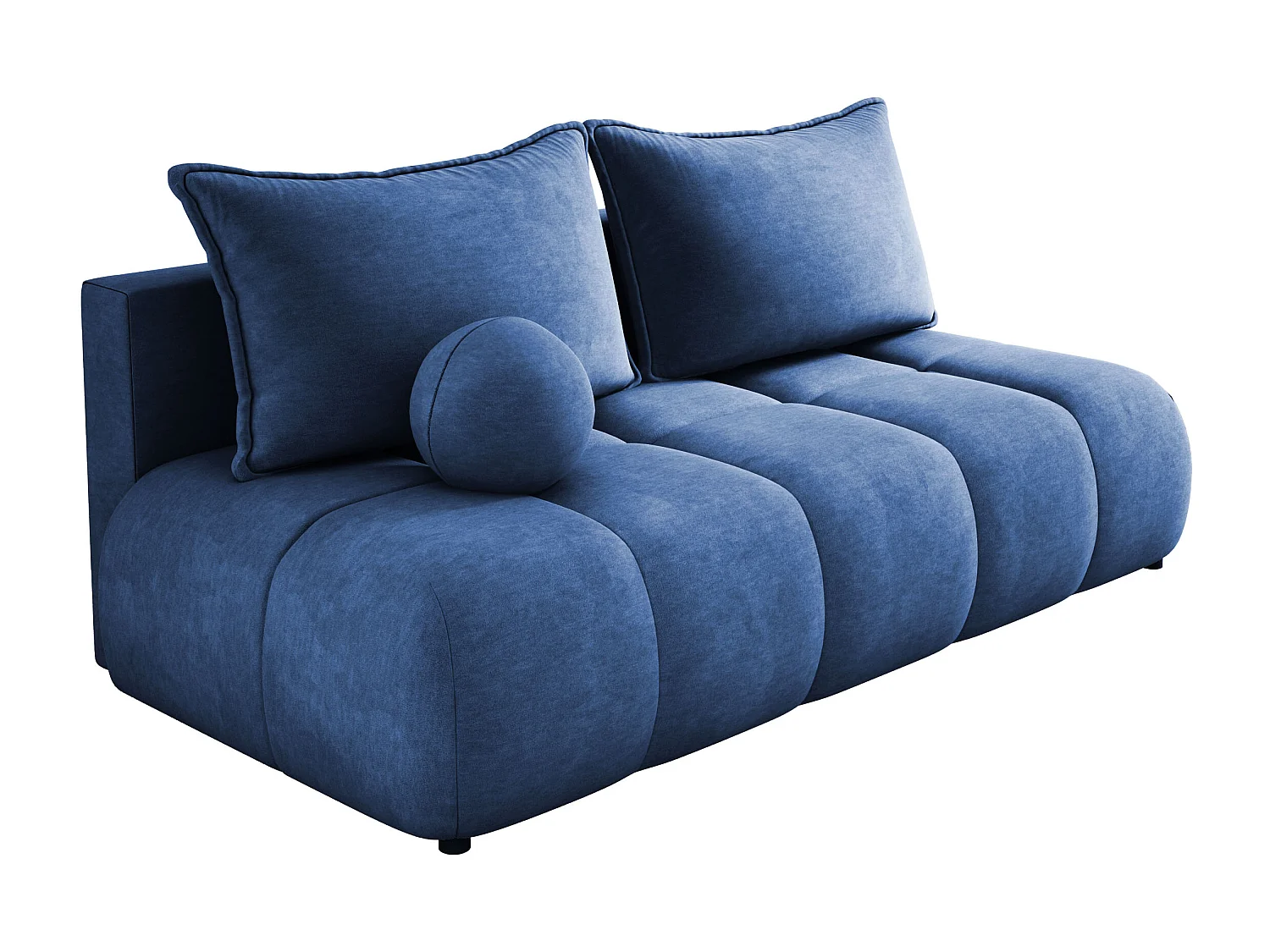 Sofa COCO MINI Schlafsofa mit Bettfunktion, CLOUD Stoff, 2-Sitzer, freistehend, 205x105x97cm, Farbe: Blau