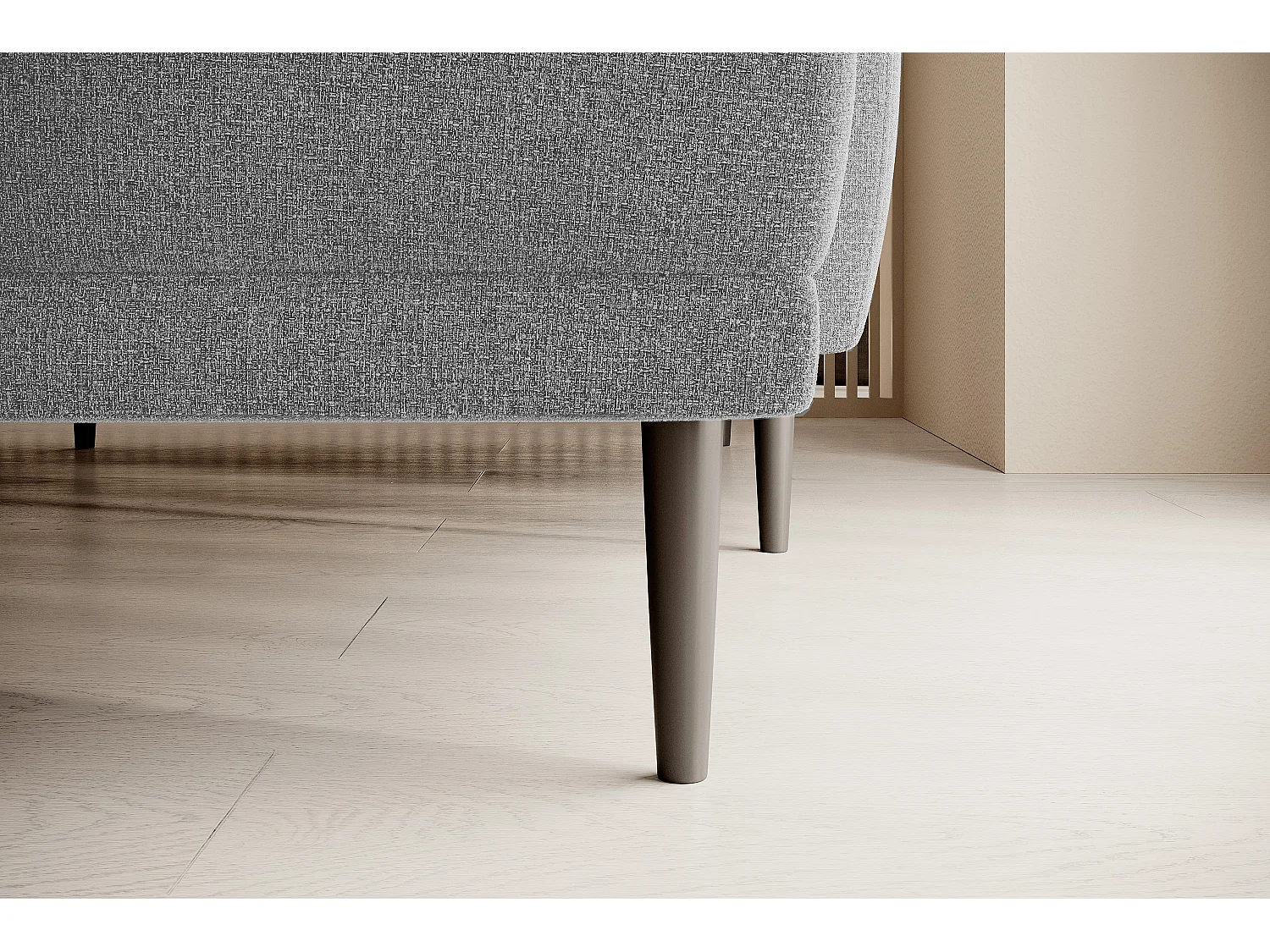 ECKSOFA BONO Stilvolles Sofa mit Schlaffunktion, Robuste Holzfüße, Elegante Armlehnen, Tiefe Sitzfläche 226x164x88cm, Rechte Seite Esche