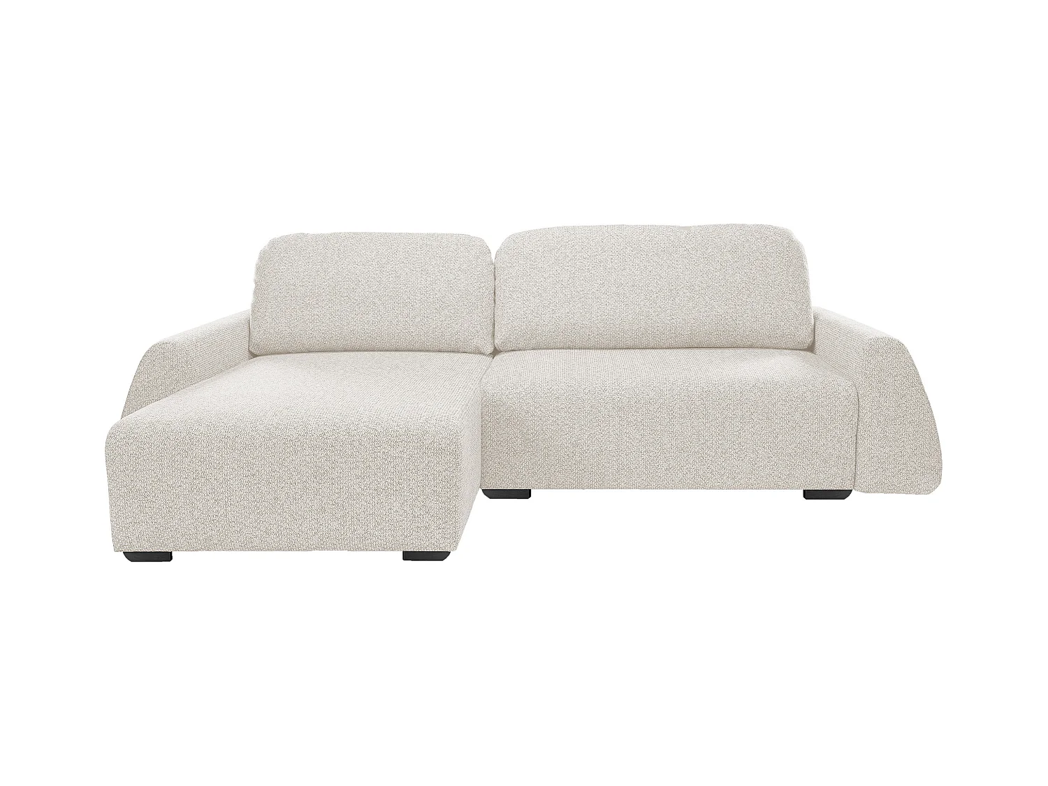 Canapé d'angle ALMI 160x275 cm, couchage, coffre, ressorts, assise confortable, côté gauche, blanc