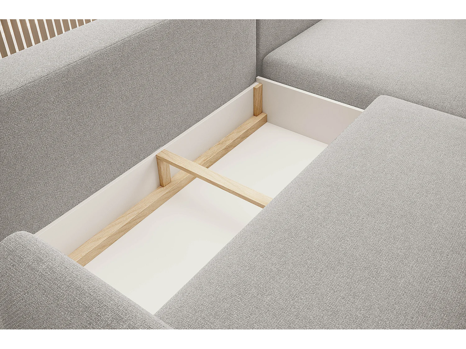 NAROŻNIK BONO Stylowa sofa z funkcją spania, Drewniane nóżki, Eleganckie podłokietniki, Głębokie siedzisko 226x164x88cm, Lewa strona Beżowa