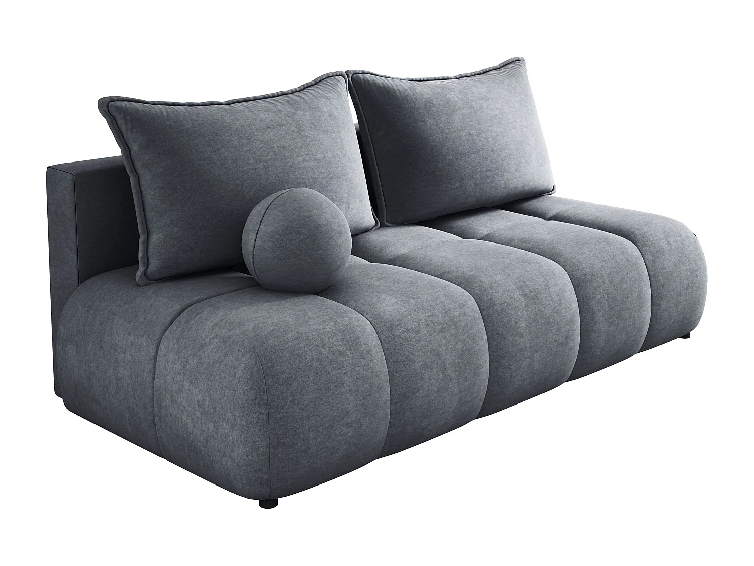 Sofa COCO MINI convertible avec couchage, tissu CLOUD, 2 places, autoportant, 205x105x97 cm, couleur : Gris foncé