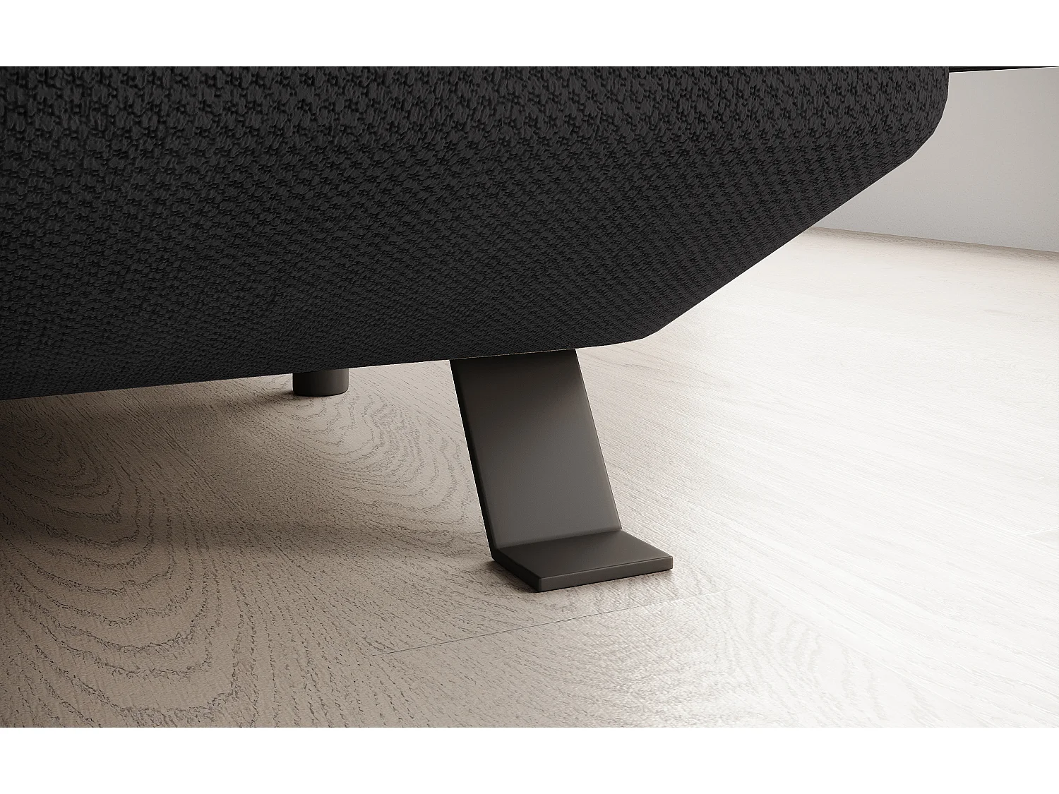 Canapé d'angle RAVEN XL convertible avec tiroir-lit, appuie-têtes réglables, coffre, 334x198x162cm, côté droit Anthracite