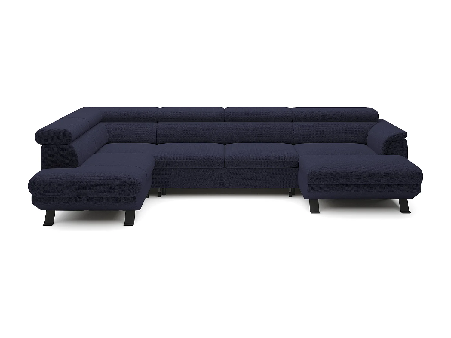 ECKSOFA RAVEN XL Eckcouch mit Schlaffunktion mit Ausziehbett, Verstellbaren Kopfstützen, Bettkasten, Großes Sofa 334x198x162cm Linke Seite Meer