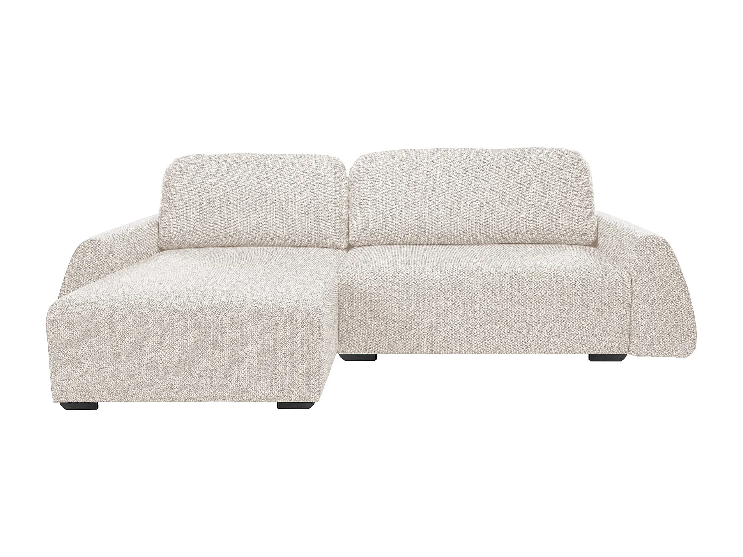 Canapé d'angle ALMI 160x275 cm, couchage, coffre, ressorts, assise confortable, côté gauche, beige