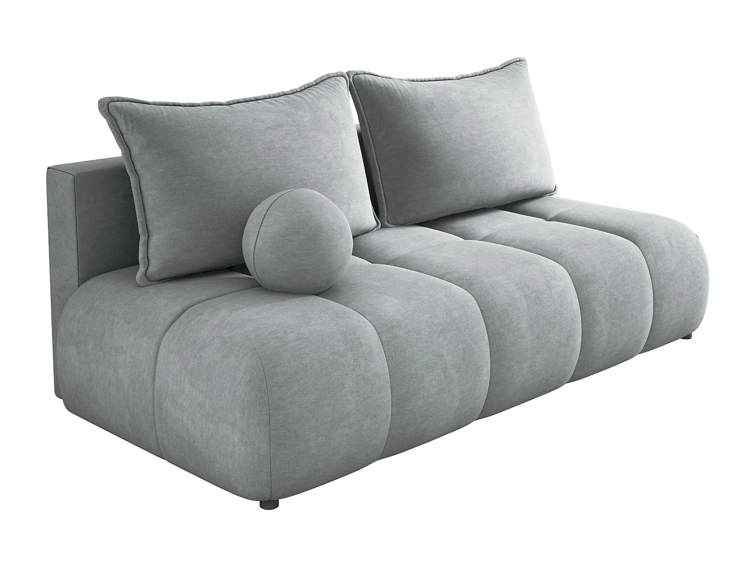 Sofa COCO MINI convertible avec couchage, tissu CLOUD, 2 places, autoportant, 205x105x97 cm, couleur : Frêne