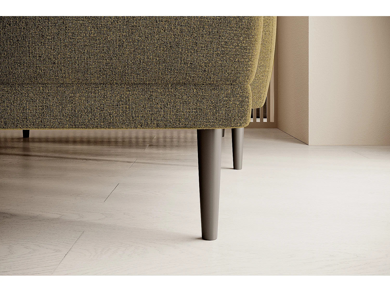 CANAPE BONO Canapé élégant avec fonction sommeil, Pieds en bois robustes, Accoudoirs élégants, Assise profonde 226x164x88cm, Côté droit Platine