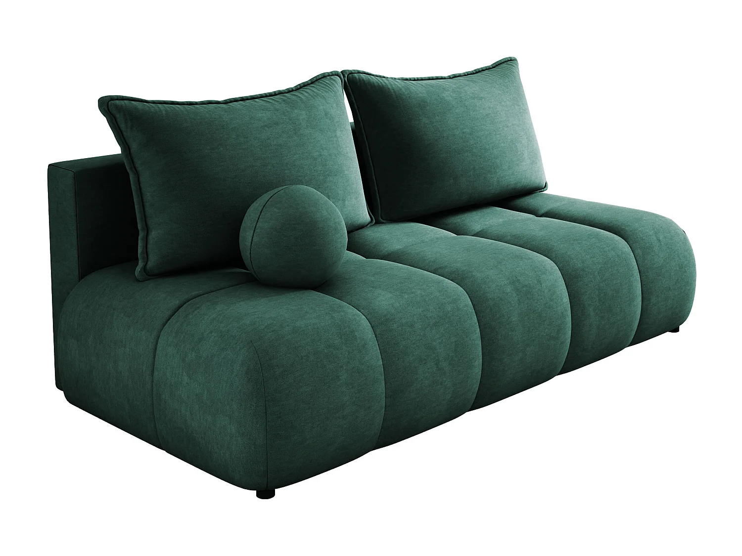 Sofa COCO MINI convertible avec couchage, tissu CLOUD, 2 places, autoportant, 205x105x97 cm, couleur : Vert