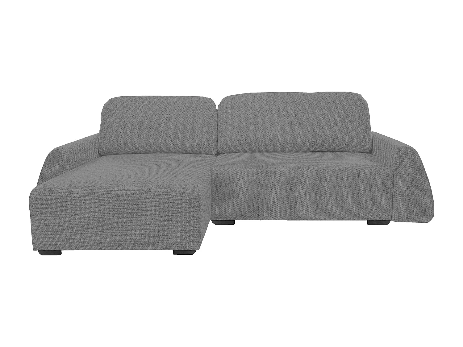 Moderner Ecksofa ALMI mit Schlaffunktion, Bettkasten, Wellenfedern Komfortable Sitzpolsterung Elegantes Design Linke Seite 160x275 cm Silber
