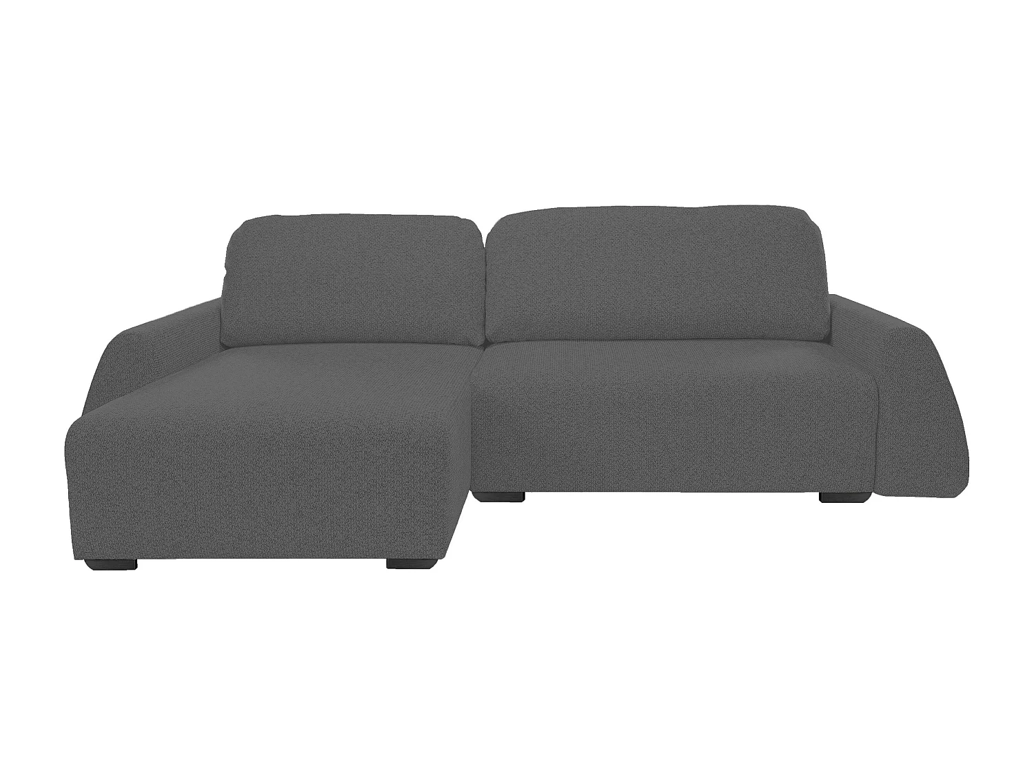 Canapé d'angle ALMI 160x275 cm, couchage, coffre, ressorts, assise confortable, côté gauche, gris
