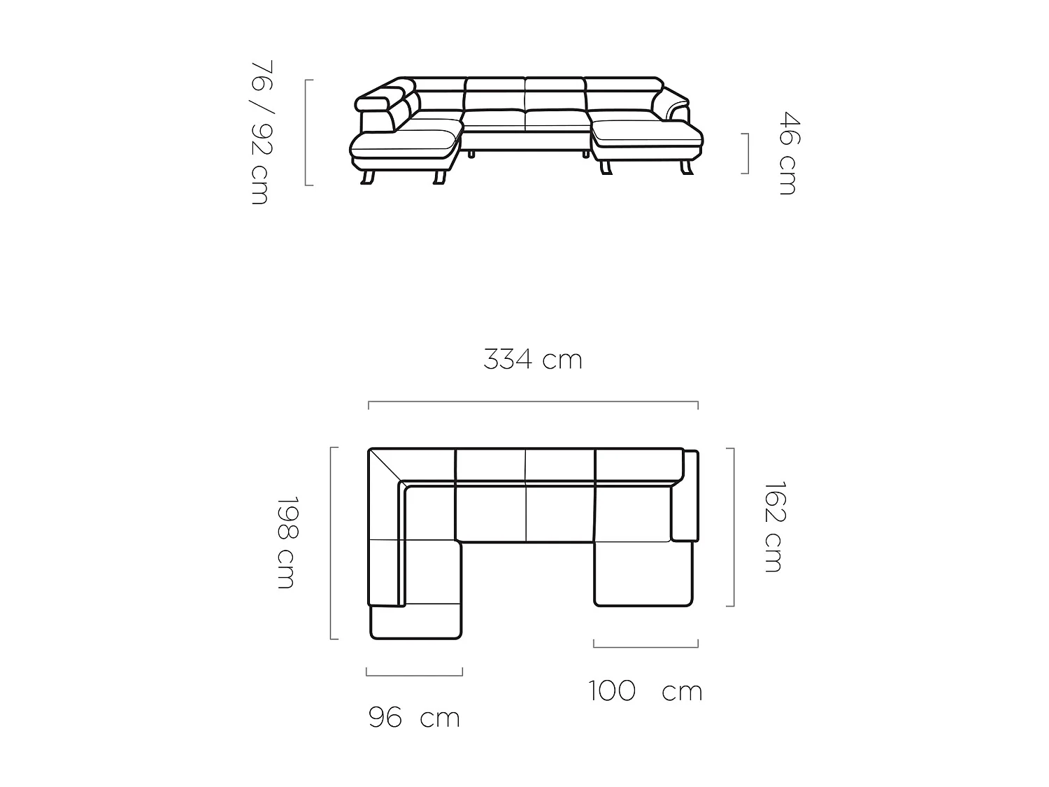 ECKSOFA RAVEN XL Eckcouch mit Schlaffunktion mit Ausziehbett, Verstellbaren Kopfstützen, Bettkasten, Großes Sofa 334x198x162cm Linke Seite Sand