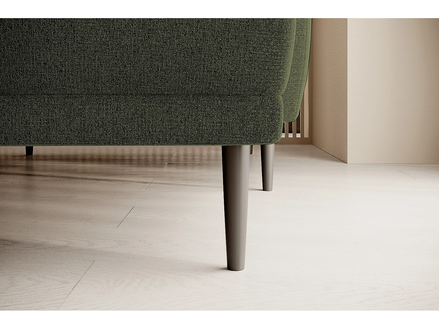 CANAPE BONO Canapé élégant avec fonction sommeil, Pieds en bois robustes, Accoudoirs élégants, Assise profonde 226x164x88cm, Côté gauche Vert