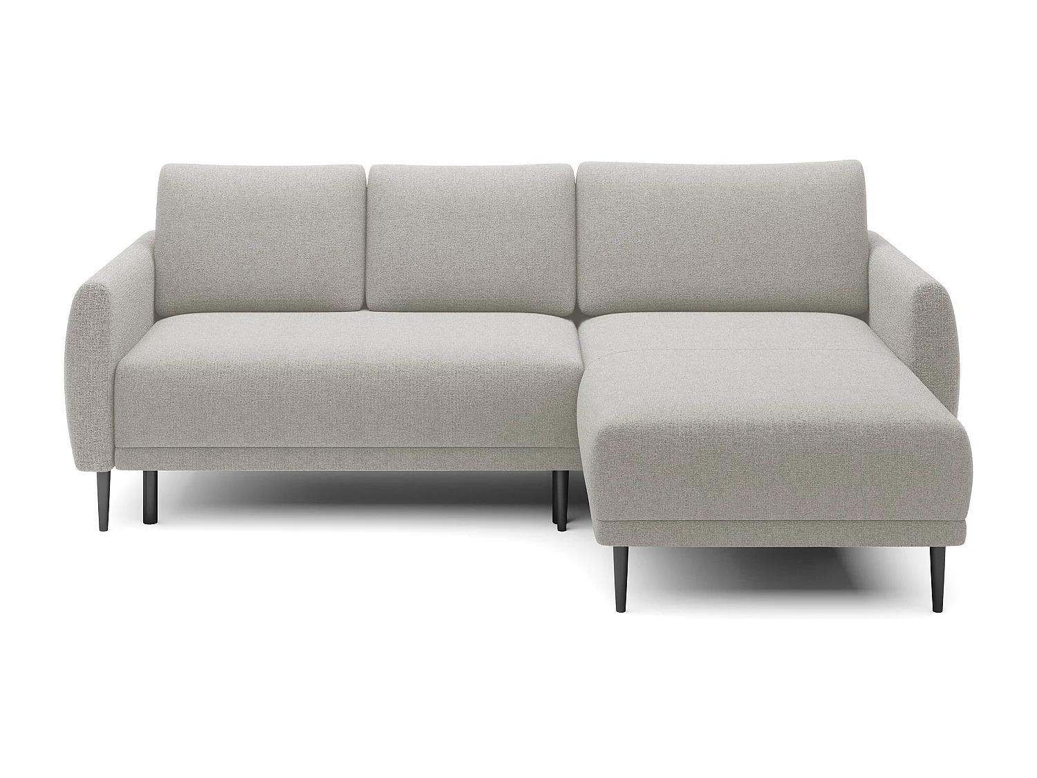 ECKSOFA BONO Stilvolles Sofa mit Schlaffunktion, Robuste Holzfüße, Elegante Armlehnen, Tiefe Sitzfläche 226x164x88cm, Rechte Seite Beige