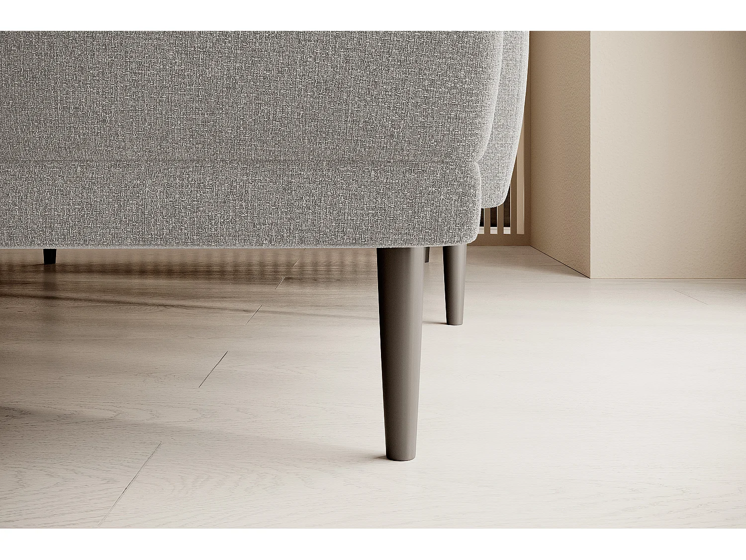 ECKSOFA BONO Stilvolles Sofa mit Schlaffunktion, Robuste Holzfüße, Elegante Armlehnen, Tiefe Sitzfläche 226x164x88cm, Rechte Seite Beige