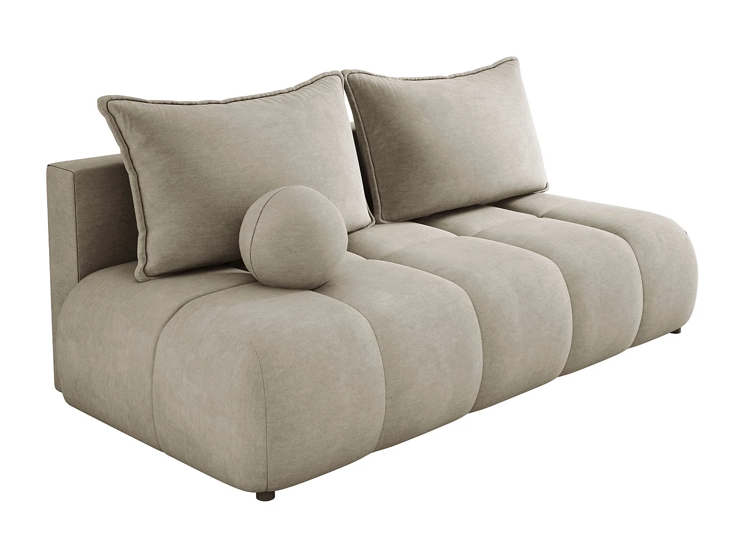 Sofa COCO MINI Schlafsofa mit Bettfunktion, CLOUD Stoff, 2-Sitzer, freistehend, 205x105x97cm, Farbe: Beige
