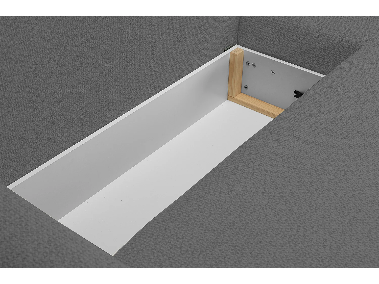 Moderner Ecksofa ALMI mit Schlaffunktion, Bettkasten, Wellenfedern Komfortable Sitzpolsterung Elegantes Design Rechte Seite 160x275 cm Silber