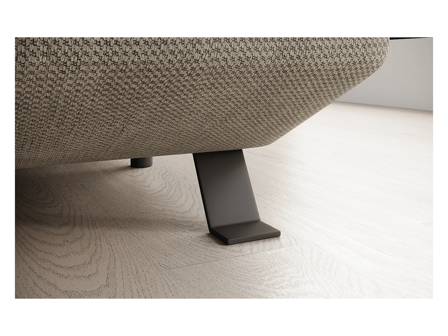 Canapé d'angle RAVEN XL convertible avec tiroir-lit, appuie-têtes réglables, coffre, 334x198x162cm, côté gauche Crème