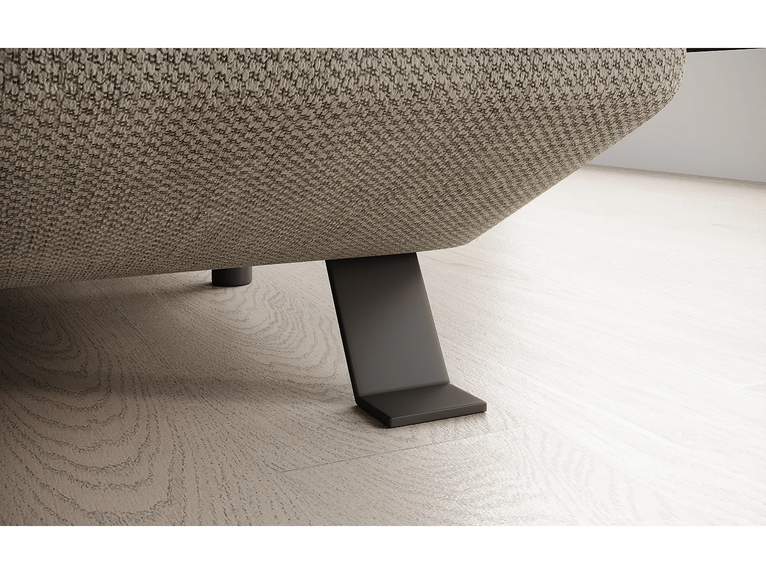 Canapé d'angle RAVEN XL convertible avec tiroir-lit, appuie-têtes réglables, coffre, 334x198x162cm, côté gauche Crème