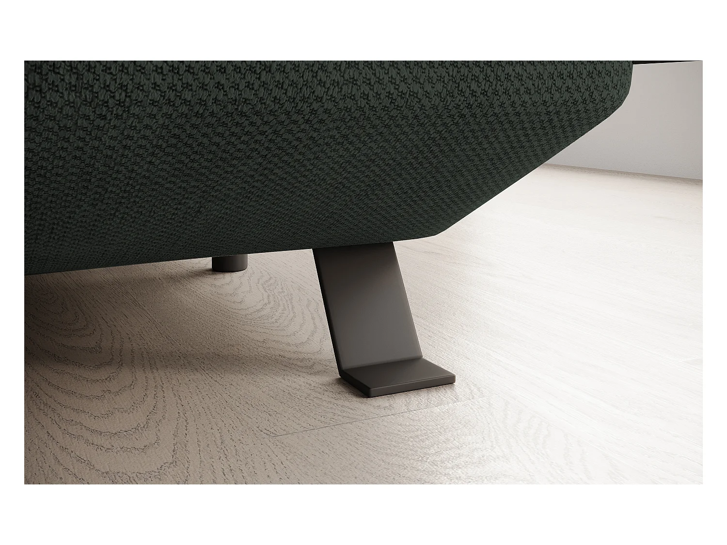 Canapé d'angle RAVEN XL convertible avec tiroir-lit, appuie-têtes réglables, coffre, 334x198x162cm, côté gauche Forêt