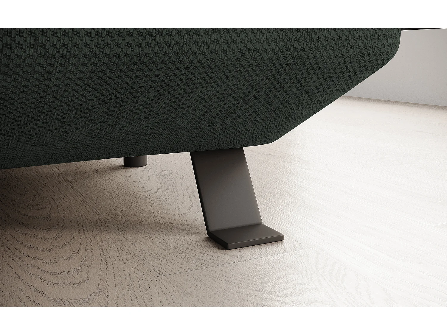 Canapé d'angle RAVEN XL convertible avec tiroir-lit, appuie-têtes réglables, coffre, 334x198x162cm, côté gauche Forêt