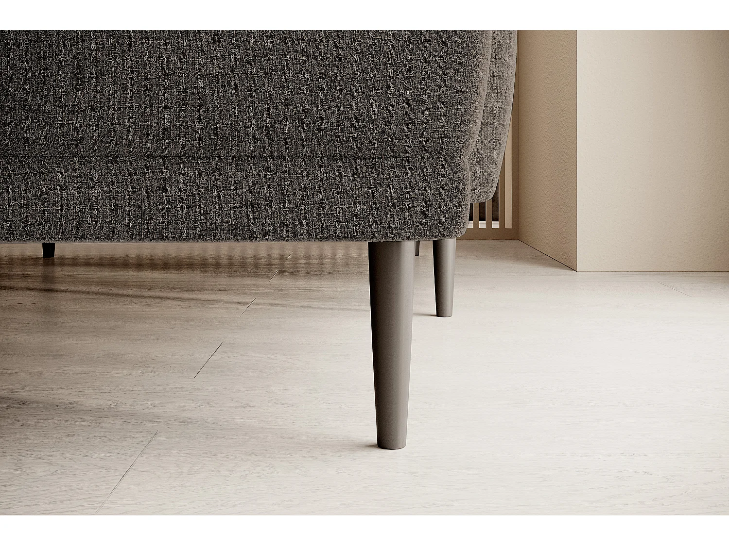 CANAPE BONO Canapé élégant avec fonction sommeil, Pieds en bois robustes, Accoudoirs élégants, Assise profonde 226x164x88cm, Côté gauche Marron clair