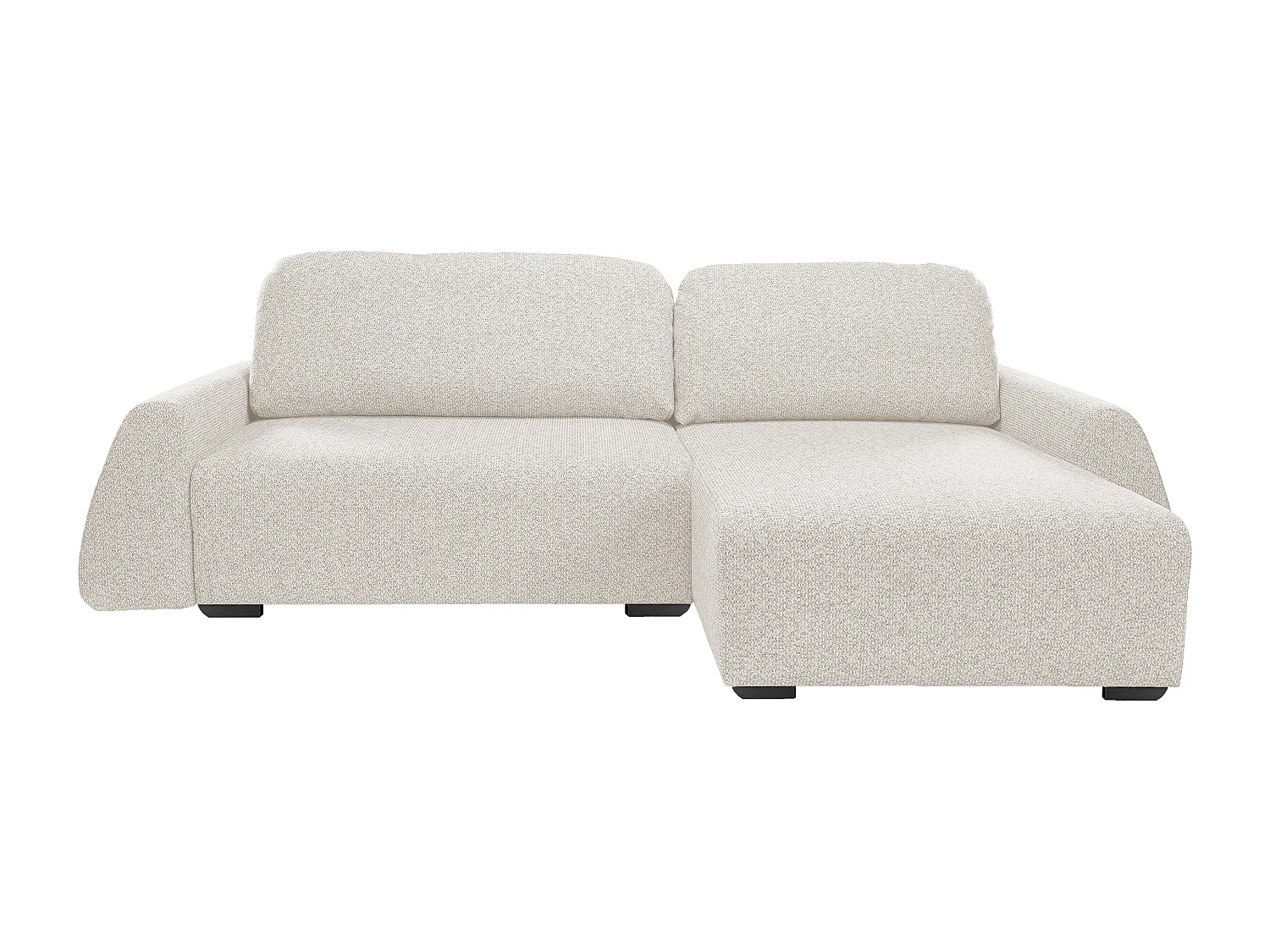 Canapé d'angle ALMI 160x275 cm, couchage, coffre, ressorts, assise confortable, côté droit, blanc