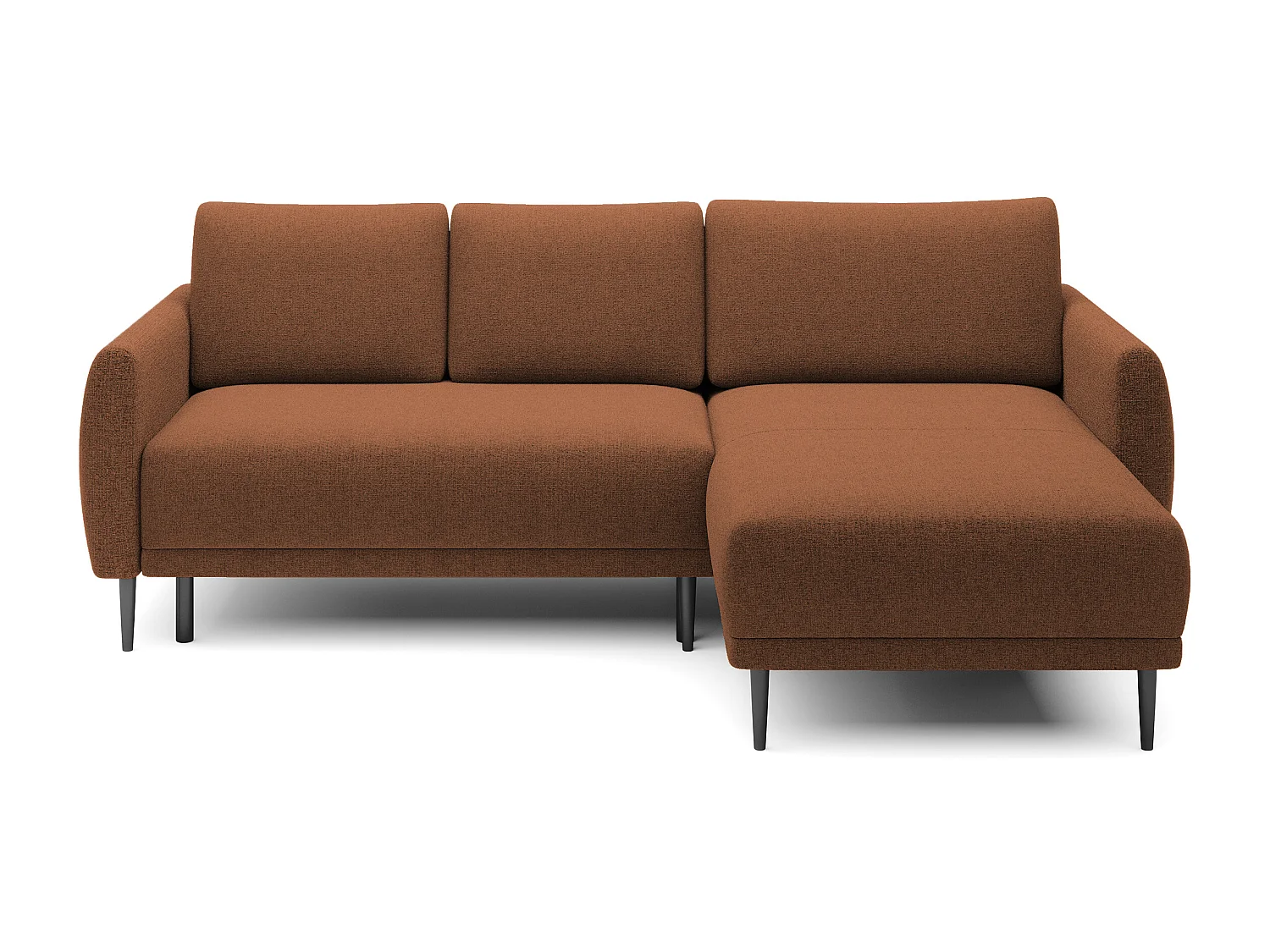 NAROŻNIK BONO Stylowa sofa z funkcją spania, Drewniane nóżki, Eleganckie podłokietniki, Głębokie siedzisko 226x164x88cm, Prawa strona Brązowy
