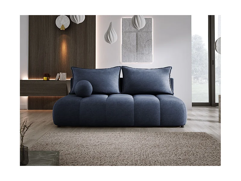 Sofa COCO MINI z funkcją spania, tkanina CLOUD, 2-os., wolnostojąca, 205x105x97cm, kolor: granatowy