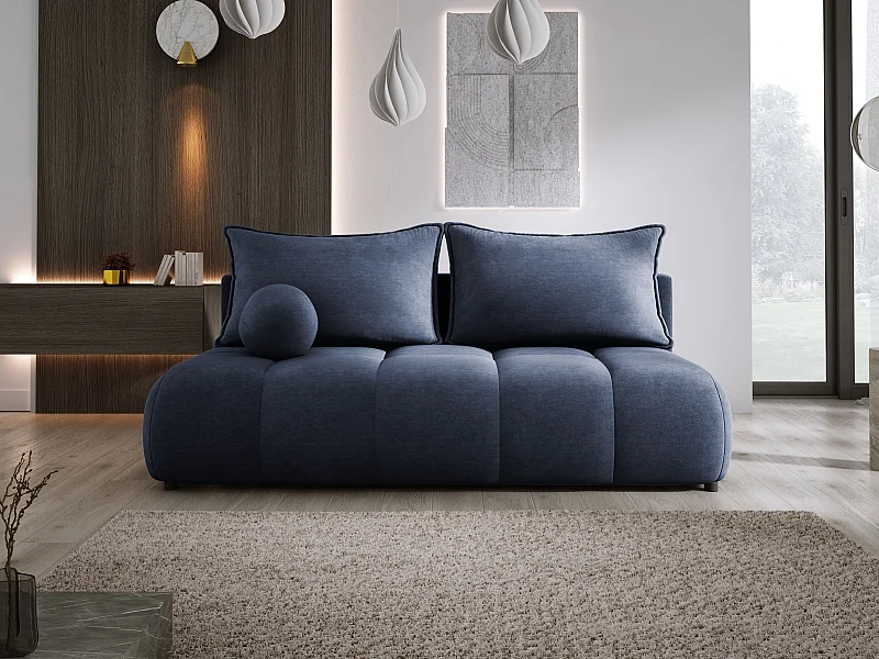 Sofa COCO MINI Slaapbank met bedfunctie, CLOUD stof, 2-zits, vrijstaand, Afmeting: 205x105x97cm Kleur: Donkerblauw