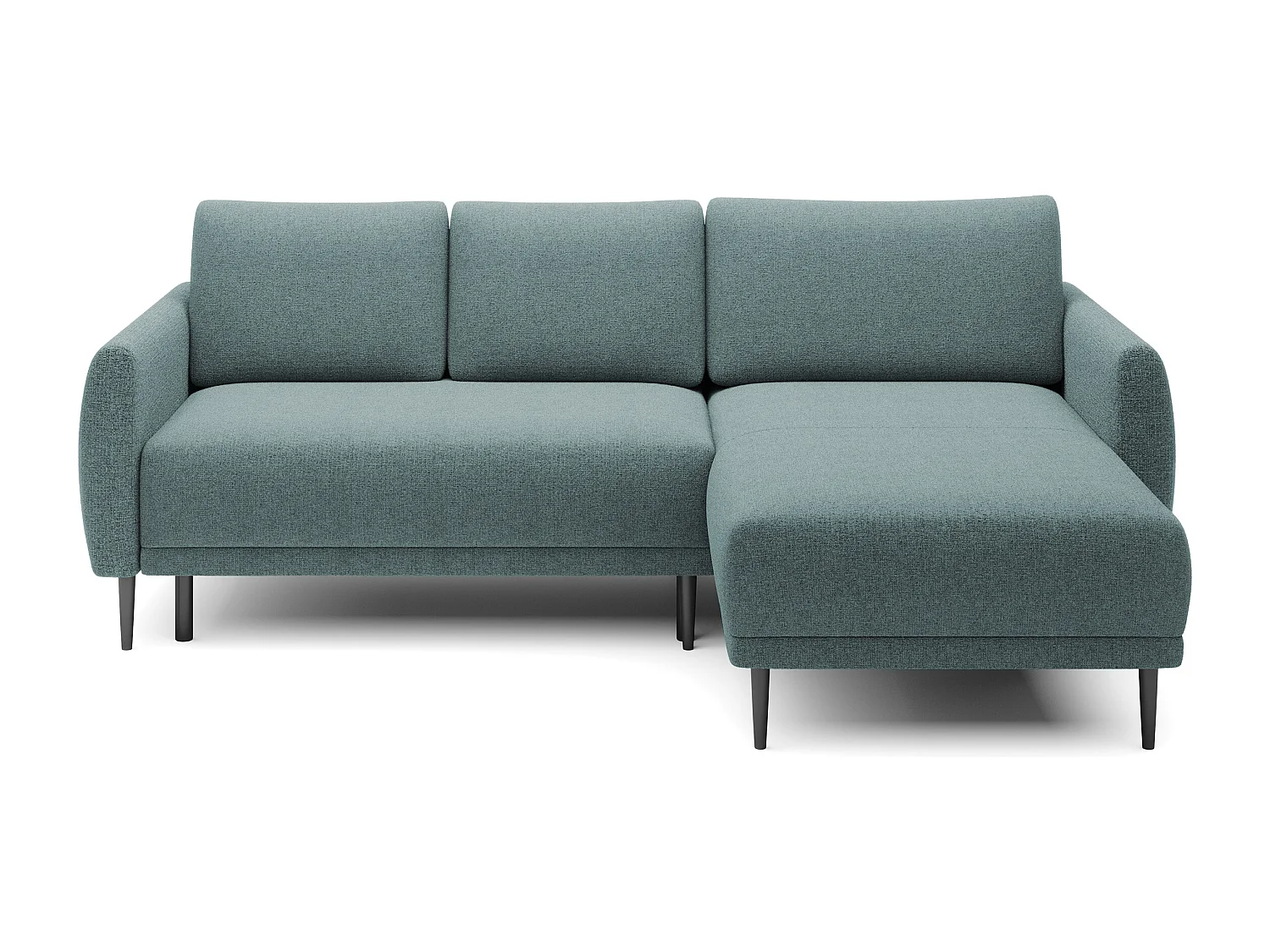 ECKSOFA BONO Stilvolles Sofa mit Schlaffunktion, Robuste Holzfüße, Elegante Armlehnen, Tiefe Sitzfläche 226x164x88cm, Rechte Seite Hellblau