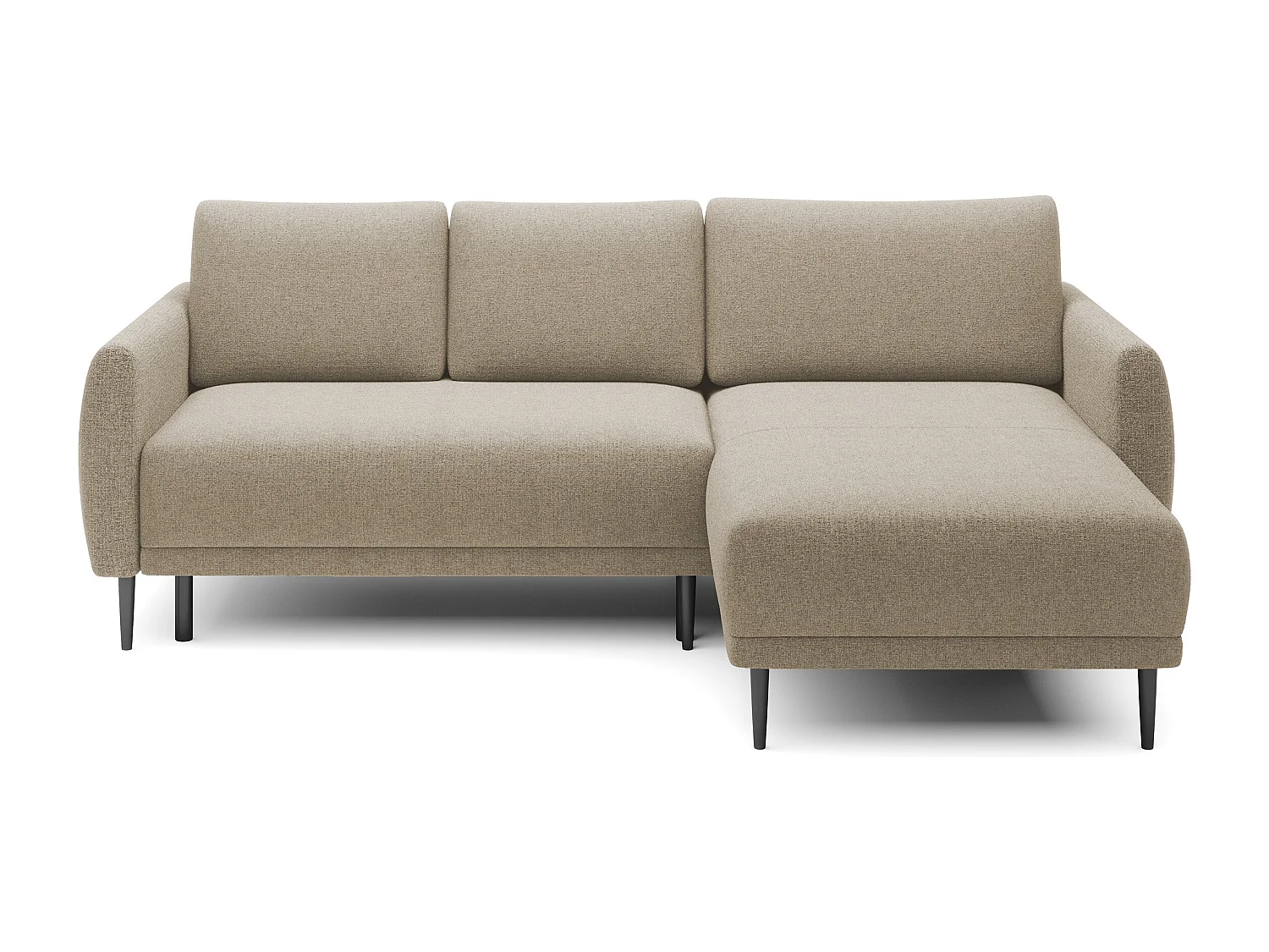 CANAPE BONO Canapé élégant avec fonction sommeil, Pieds en bois robustes, Accoudoirs élégants, Assise profonde 226x164x88cm, Côté droit Sable