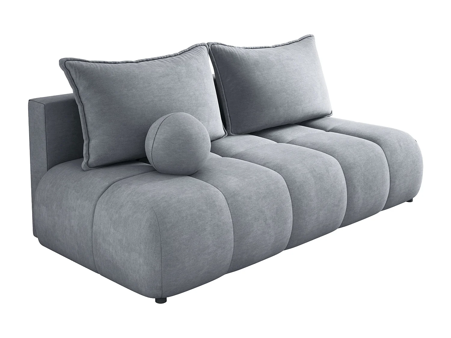 Sofa COCO MINI convertible avec couchage, tissu CLOUD, 2 places, autoportant, 205x105x97 cm, couleur : Gris clair