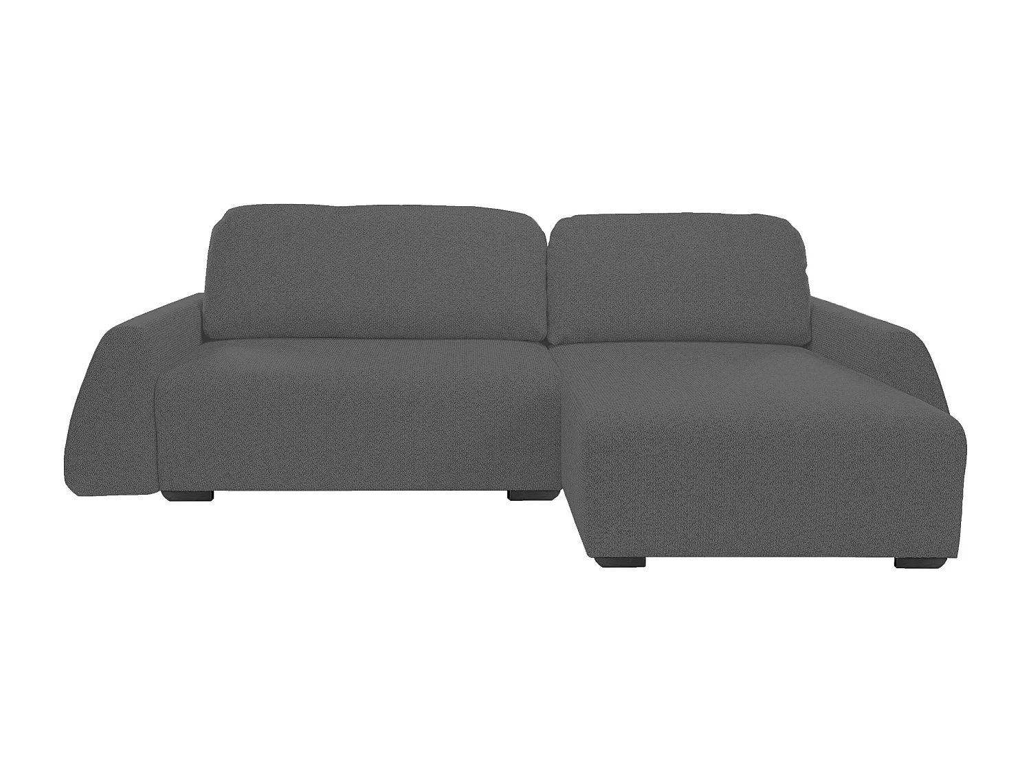 Canapé d'angle ALMI 160x275 cm, couchage, coffre, ressorts, assise confortable, côté droit, gris